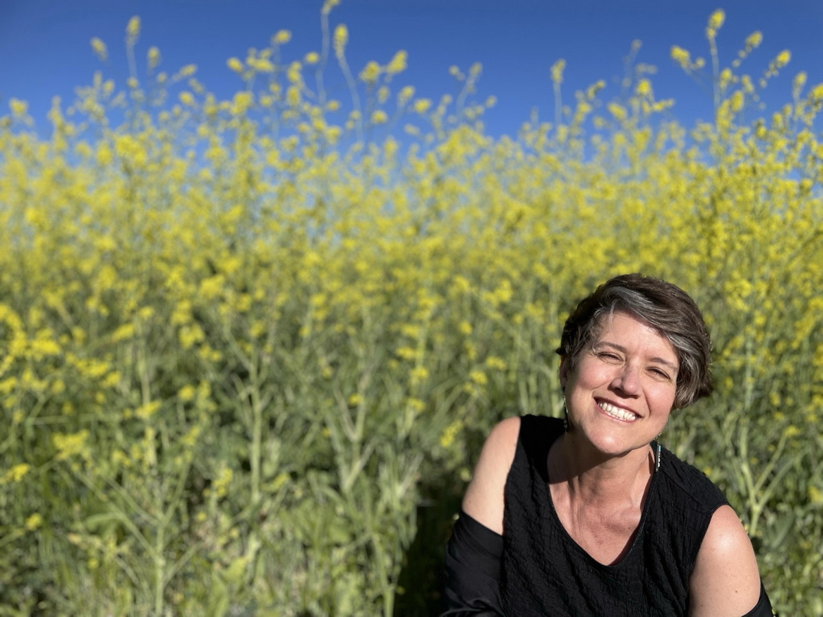 Maria Smiling in the Flowers